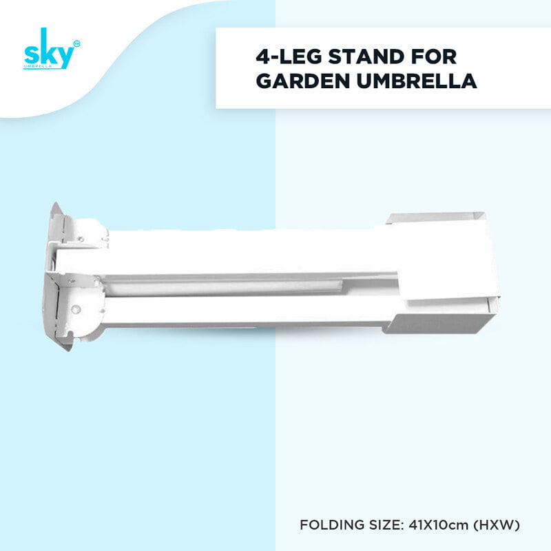 4-leg stand for garden umbrella with 'sky' brand on a light blue background