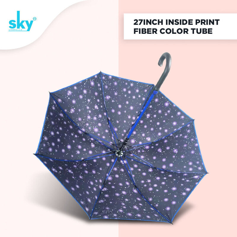 Black Fibre Inside Print Umbrella