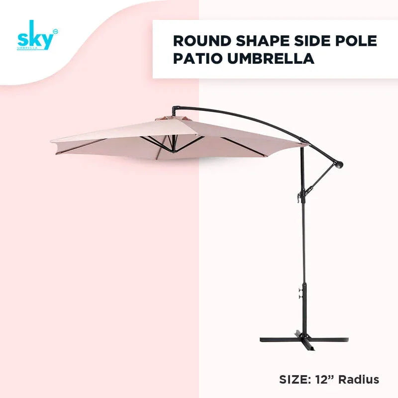 Round shape Side Pole Patio Umbrella - Classic Umbrella