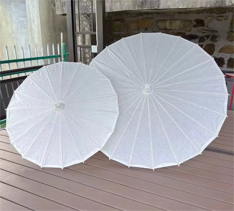 Plain white Japanese Umbrellas Oriental Style Parasol