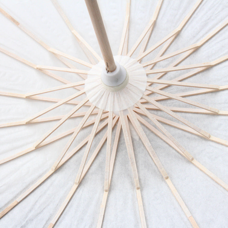 Plain white Japanese Umbrellas Oriental Style Parasol