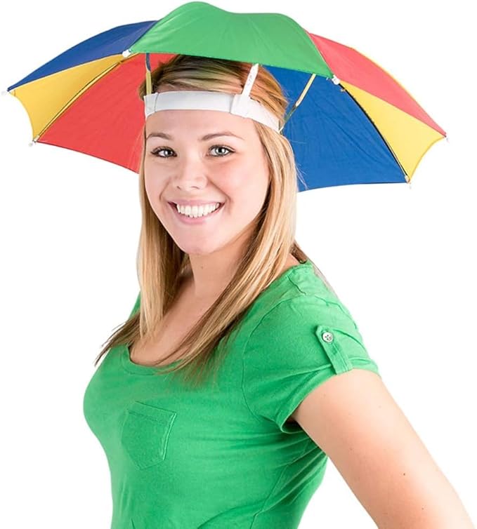 Rainbow Hand Free Cap Umbrella