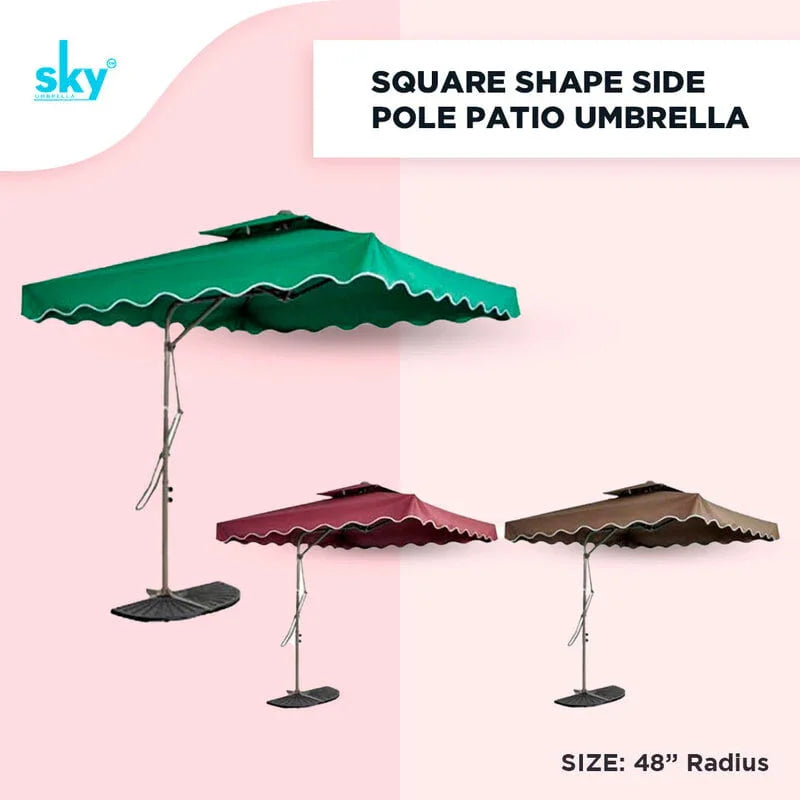 Square shape Side Pole Patio Umbrella - Classic Umbrella
