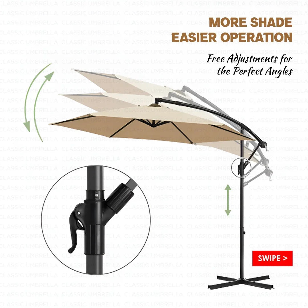 Round shape Side Pole Patio Umbrella - Classic Umbrella