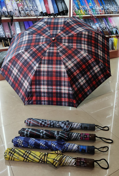 24 INCH 2FOLD CHECKED UMBRELLA