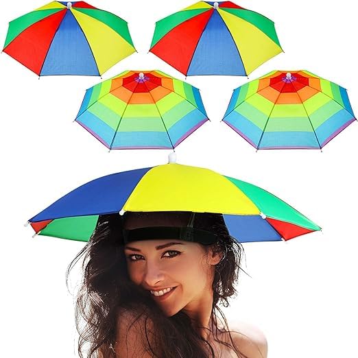 Rainbow Hand Free Cap Umbrella