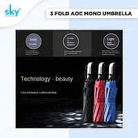 Sky 3-Fold Automatic, Windproof, Compact Design with 10 Fiberglass Ribs - Classic Umbrella