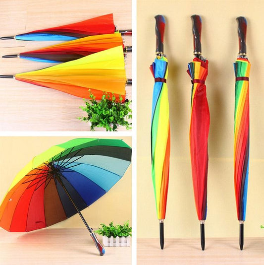 Rainbow Multi Color 16tar Automatic Sky Umbrella