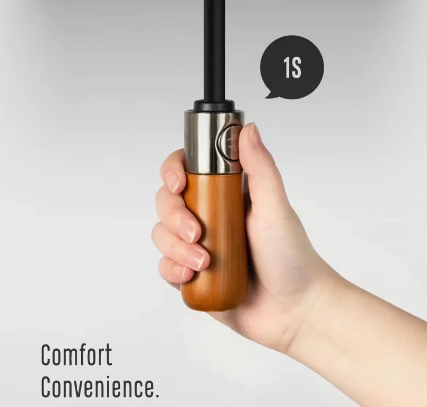 Heavy Quality Wooden Handle 10k Automatic Men Windproof Folding Umbrella - Classic Umbrella