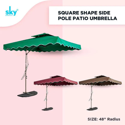 Square shape Side Pole Patio Umbrella - Classic Umbrella