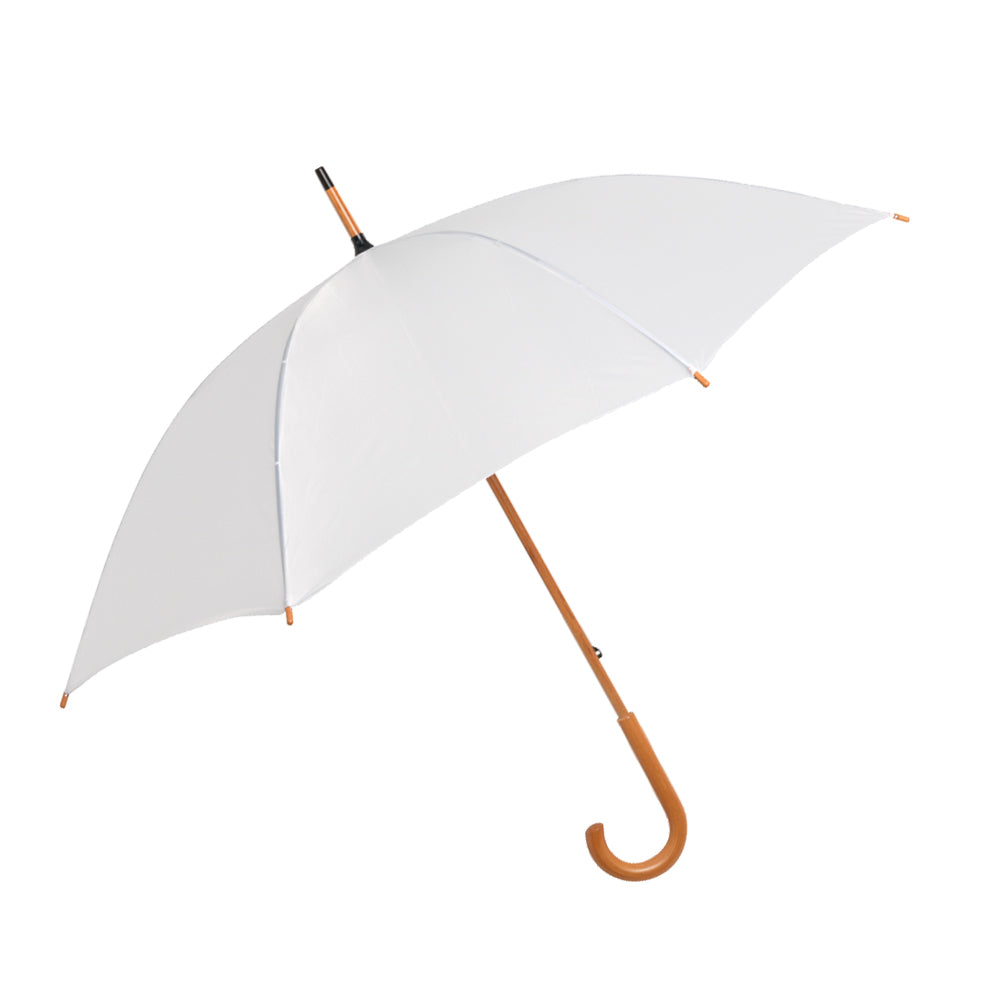 Wooden handle white umbrella Sky Umbrella