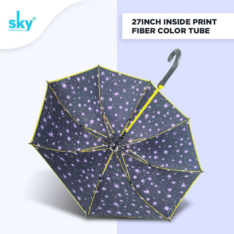 Black Fibre Inside Print Umbrella